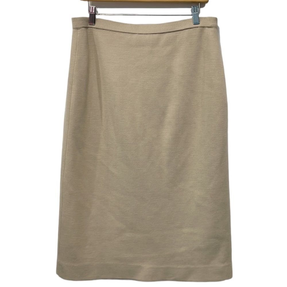 Unbranded Women’s‎ Knit Midi Skirt Sz 14 Tan Beige Neutral Career Professional